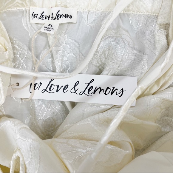 For Love And Lemons Melody Strappy Jacquard Mini Dress Size XL NWT Cream - Picture 4 of 8